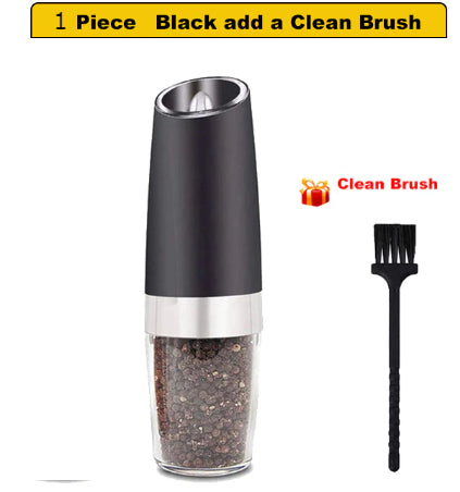 1pc Black Electric Salt And Pepper Grinder - Automatic Spice